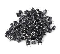 Adfaga 100pcs Tactile Push Button Switch 6x6x5mm Mini Micro Momentary Self Resetting Tact Switch DIP PCB Mount for Electronics DIY Projects Circuit Board Repair