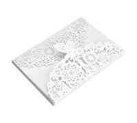 Adfaga 10Pcs Elegant European Style Carved Wedding Invitation Cards Set Romantic Inner Sheet for DIY Business Party Invitations Premium Quality (Type 2)