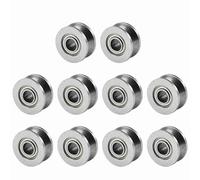 Adfaga 10PCS V624ZZ V Groove Ball Bearing Pulley High Precision Double Shielded Linear Motion Bearings for Rail Track System Carbon Steel 4x13x6mm