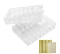Adfaga 150PCS Sewing Floss Bobbins Winding Plates Embroidery Thread Organizer Set with Storage Box and Stickers for Cross Stitch Knitting DIY Crafting Durable Plastic Milky White