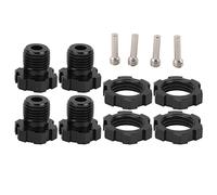 Adfaga 17mm Splined Wheel Hub Hex Coupling Set High Performance Aluminum Alloy Durable Replacement Parts for 1/10 RC Cars ERevo EMaxx Summit TMaxx Black 4 Pack