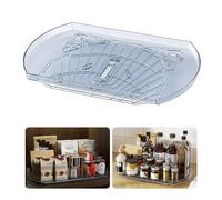 Adfaga 2 Pack Lazy Susan Organizer 360 Degree Rotating Turntable Rack Clear Rectangle Kitchen Storage for Cabinet Refrigerator Table Top Silicone Free Large Capacity (1 pack)