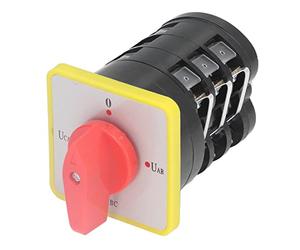 Adfaga 2 Position Universal Changeover Switch Rotary Cam Selector 16A AC380V Industrial Grade with Silver Alloy Contacts Flame Retardant PC Material for Electric Welding Machines a