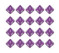 Adfaga 20Pcs 10 Sided Dice Set Vibrant Multicolor Plastic Gaming Dice for Board Games Poker Teaching Math Learning and Party Decorations Fun Game Accessories for Adults Family (Purple)