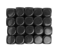 Adfaga 20PCS 16mm Round Corner Plastic Dice Set for Board Games Teaching Toys DIY Customizable Game Pieces Family Math Learning Accessories (Black)