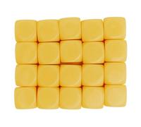 Adfaga 20PCS 16mm Round Corner Plastic Dice Set for Board Games Teaching Toys DIY Customizable Game Pieces Family Math Learning Accessories (Yellow)
