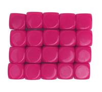 Adfaga 20PCS 16mm Round Corner Plastic Dice Set for Board Games Teaching Toys DIY Customizable Game Pieces Family Math Learning Accessories (Rose Red)