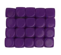 Adfaga 20PCS 16mm Round Corner Plastic Dice Set for Board Games Teaching Toys DIY Customizable Game Pieces Family Math Learning Accessories (Purple)