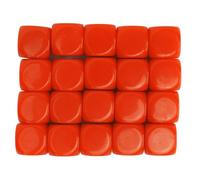 Adfaga 20PCS 16mm Round Corner Plastic Dice Set for Board Games Teaching Toys DIY Customizable Game Pieces Family Math Learning Accessories (Orange)
