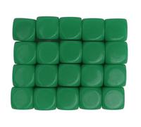 Adfaga 20PCS 16mm Round Corner Plastic Dice Set for Board Games Teaching Toys DIY Customizable Game Pieces Family Math Learning Accessories (Green)