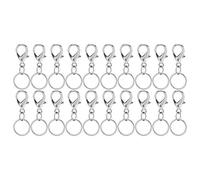Adfaga 20Pcs Premium Zinc Alloy Key Chain Clip Hook Swivel Lanyard Snap Keyring Set for DIY Crafts Wallets Handbags Luggage Straps and Pet Collars Durable Rustproof Rotating Clips (7x14mm Shrimp