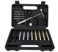 Adfaga 21Pcs Professional Punch Set Heavy Duty Round Hole Punches Kit with Storage Case for Metalworking Woodworking and Mechanical Repairs Carbon Steel Brass Construction Tools