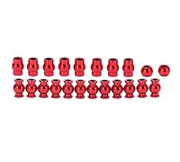Adfaga 22pcs Aluminum Alloy Pivot Ball Set High Performance Suspension Steering Link Upgrade Kit for 1/10 4x4 Granite Mega Big Rock Senton Typhoon RC Cars Red