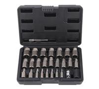 Adfaga 26PCS Set Bolt Extractor Kit High Strength Carbon Steel Erosion Resistant Double Ended Design Left Hand Spiral Nut Remover Tool Set for Stubborn Bolts Nuts Screws Studs Fitt