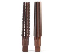 Adfaga 2PCS HSS MT3 Taper Fine Rough Reamer Tool Set Straight Shank High Speed Steel Precision Reaming Tools for Drilling Milling Machines in Iron Wood Copper Aluminum Soft Metals