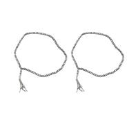 Adfaga 2Pcs Premium Muslim Beads Tasbih Rosary with Exquisite Mihrab Separators for Daily and Gift Colored Glaze Mini Size 8mm Bead Diameter (Silver Gray)