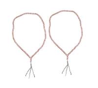 Adfaga 2Pcs Premium Muslim Beads Tasbih Rosary with Exquisite Mihrab Separators for Daily and Gift Colored Glaze Mini Size 8mm Bead Diameter (Pink)