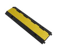 Adfaga 3 Channel Cable Protector Ramp Heavy Duty Rubber Driveway Cord Cover with Flip Top Design for Indoor Outdoor Use Safety Traffic Speed Bump 1 Meter Yellow