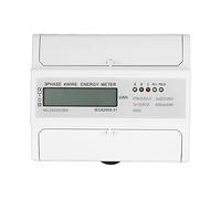 Adfaga 3 Phase 4 Wire Digital Electric Energy Meter LCD Display Power Voltage Current Tester with DIN Rail Mount for Industrial Commercial Building Use