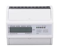 Adfaga 3 Phase 4 Wire Electric Power Meter Multifunctional LCD Digital Display DIN Rail Mount Energy Monitor for Home Factory Industrial Use