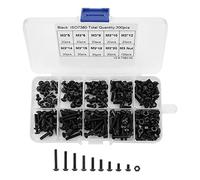 Adfaga 300PCS M3 Black 10.9 Grade Button Head Hex Socket Screws Bolts Nuts Assortment Kit High Strength Fasteners for Industrial Construction Machinery Repair and DIY Projects