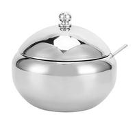 Adfaga 304 Stainless Steel Seasoning Box Sugar Salt Container with Lid and Spoon Premium Kitchen Storage for Home Restaurants Hotels Durable Polished Easy to Clean (J13418L large seasoning jar)
