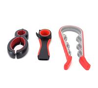 Adfaga 3Pcs Multifunctional Can Opener Set Portable Bottle Jar Cap Opener Stainless Steel Kitchen Tool for Home Restaurant Outdoor Use Black Red 12.5oz