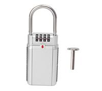 Adfaga 4 Digit Combination Lock Box Premium Metal Key Safe with Password Protection for Home Office Gym Factory Storage Made of Durable Aluminum Alloy (Silver)