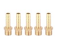 Adfaga 5PCS G1/8 Male Thread Barb Connector Brass Pipe Fitting High Pressure High Temperature Quick Coupling Joint for Gas Liquid Water Air 6mm 8mm 10mm (6mm)