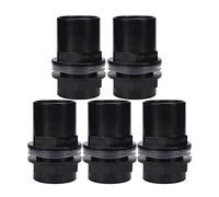 Adfaga 5Pcs PVC Aquarium Water Pipe Joint Straight Tube Connectors Thickened Durable Leak Proof Fish Tank Accessories for Aquarium Setup with Transparent Rubber Mats Hexagon Clamp (40mm)