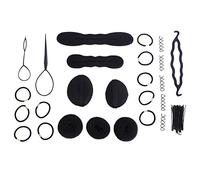 Adfaga 65 Pieces Professional Hair Styling Kit Magic Twist Bun Maker Accessories Braid Tools For Women Long Hair Wedding Party Black As Shown