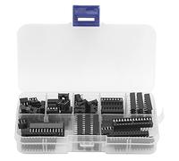 Adfaga 66Pcs IC Sockets Adapter Kit Durable Inline DIY Electronic Components Set with 6 8 14 16 18 20 24 28 Pin Configurations for Engineers Technicians and Electronics Hobbyists