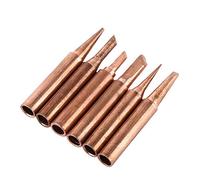 Adfaga 6pcs Copper Soldering Iron Tips Kit 900M T Lead Free Low Temperature Solder Station Replacement Tips for 936 937 938 969 8586 852D Soldering Stations Professional Grade