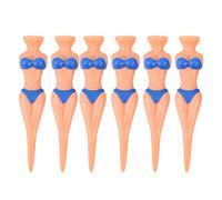 Adfaga 6PCS Golf Tees Plastic Bikini Shape Training Accessories Durable Reusable Practice Tees for Golfers for Driving Range and Course Play 12x78mm (Blue)
