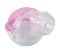 Adfaga Acrylic Hamster Toilet Bathroom House Large Capacity External Cage Accessory with Removable Tray for Small Pets Hamsters Guinea Pigs Blue Pink 14.5x11.5x11.5cm (Pink)