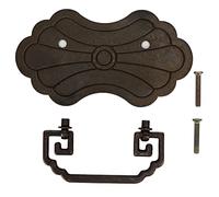 Adfaga Antique Drawer Handle Wealth Blossoms Retro Chinese Style Brass Vintage for Bookcase Wardrobe 12.8x7cm with 6cm Hole Spacing and 2 Screws (Bronze)