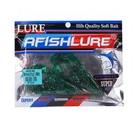 Adfaga Artificial Fishing Lure Bait PVC Simulation Soft Lifelike Vivid Colorful Glittering Attracts Fish for Freshwater Saltwater Anglers Fluorescent Yellow Dark Green 90mm 2Pcs (6# dark green)