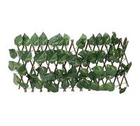 Adfaga Artificial Hedges Privacy Screen Expandable Faux Topiary Hedge Panel for Garden Patio Balcony Decor Made of Willow Wood Plastic Silk Leaves 200x28cm (Epipremnum Aureum Leaves)