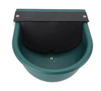 Adfaga Automatic Livestock Water Bowl Heavy Duty Green Plastic Animal Drinking Feeder with Float Ball Lid for Cattle Sheep Horses Farm Ranch Use Large Capacity Durable Design