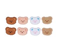 Adfaga Bear Patch Iron On Patches Cute Cartoon Bear Design Embroidered Sew On Patches for Kids Clothing DIY Crafts Cotton Material 8pcs Set Size 6x4 5cm