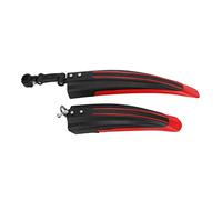 Adfaga Bicycle Front Rear Mudguard High Pressure PVC Thickened Widened Durable Universal Fit Adjustable Waterproof for Mountain Road Bikes 20 22 24 26 Inch Wheels (Red)