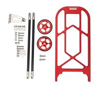 Adfaga Bike Rear Rack Folding Bike Rear Rack Bicycle Rear Rack with Wheels High Strength Aluminum Alloy Luggage Carrier Compatible for Folding Bikes Lightweight Durable Multifuncti (Red)