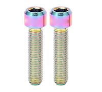 Adfaga Bike Stem Screw Titanium Alloy Mountain Road Bike Seatpost Screw M6 25mm Extended Rust Proof Lightweight Durable Fastening for Bike Maintenance and Repair 2pcs (Colorful)