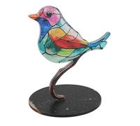 Adfaga Birds On Branch Ornaments Colorful Acrylic Bird Figurine Handcrafted Desktop Decor for Home Office Shelf Decoration 2PCS Set (1 Bird)