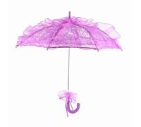 Adfaga Bridal Lace Cotton Umbrella Elegant Wedding Photography Prop for Brides Couples Outdoor Ceremonies Photos Shoots White Pink Red Purple Green Blu (Purple)