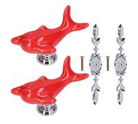 Adfaga Cabinet Knob Drawer Pull Knob Wardrobe Knob Premium Zinc Alloy Durable Modern Design Easy Installation Furniture Hardware for Kitchen Cabinets Wardrobes Drawers Red 2 Pack (1077D Red Dolphin)
