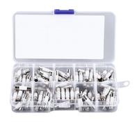 Adfaga Ceramic Tube Assortment Kit 100PCS 5x20mm Multifunctional Set with Storage Box for Electronics Household Appliances Electrical Equipment