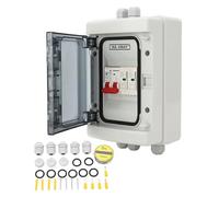 Adfaga Circuit Breaker DC 500V Outdoor Distribution Box with MCB Isolation Switch for Solar Panel Systems and Household RV Use (32A)