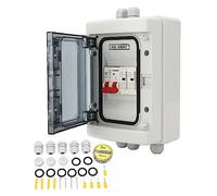 Adfaga Circuit Breaker DC 500V Outdoor Distribution Box with MCB Isolation Switch for Solar Panel Systems and Household RV Use (63A)