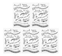 Adfaga Clear Stamp Musical Symbol DIY Transparent Silicone Rubber Stamps for Card Making Scrapbooking 5Pcs TPR Hand Drawing Craft Supplies